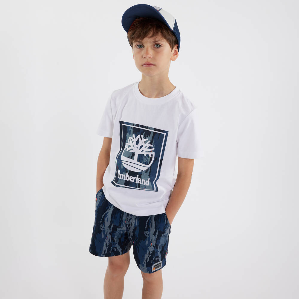 Timberland-تيشيرت قطن عضوي لون أبيض للمراهقين | Childrensalon Outlet