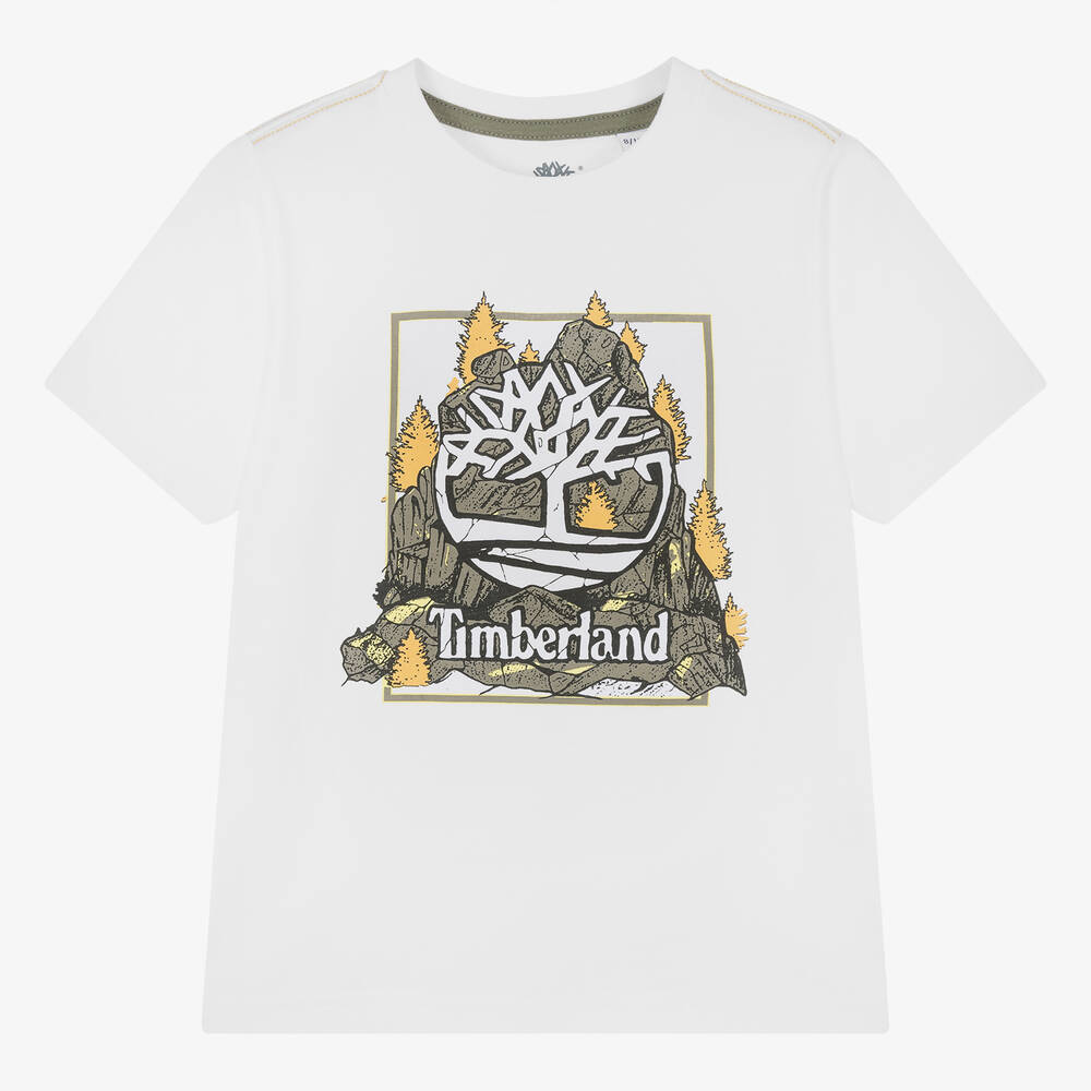 Timberland-تيشيرت قطن عضوي لون أبيض للمراهقين | Childrensalon Outlet