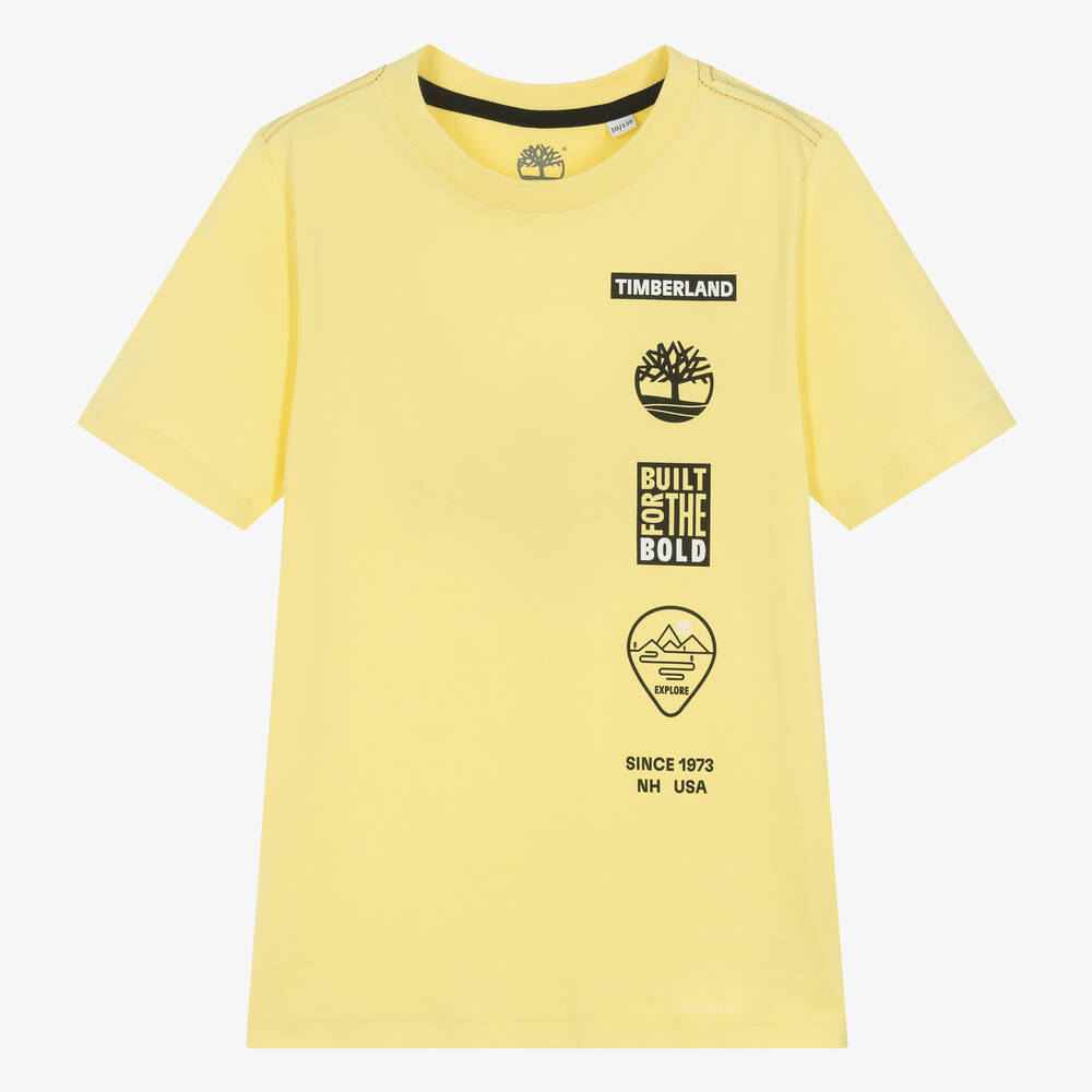 Timberland-Teen Boys Yellow Organic Cotton T-Shirt | Childrensalon Outlet