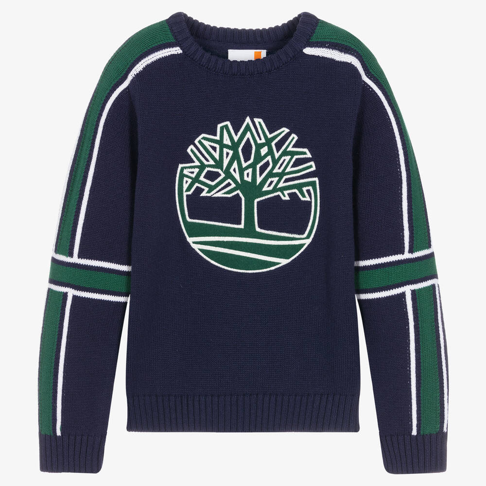 Timberland-Teen Navy Blue Logo Sweater | Childrensalon Outlet