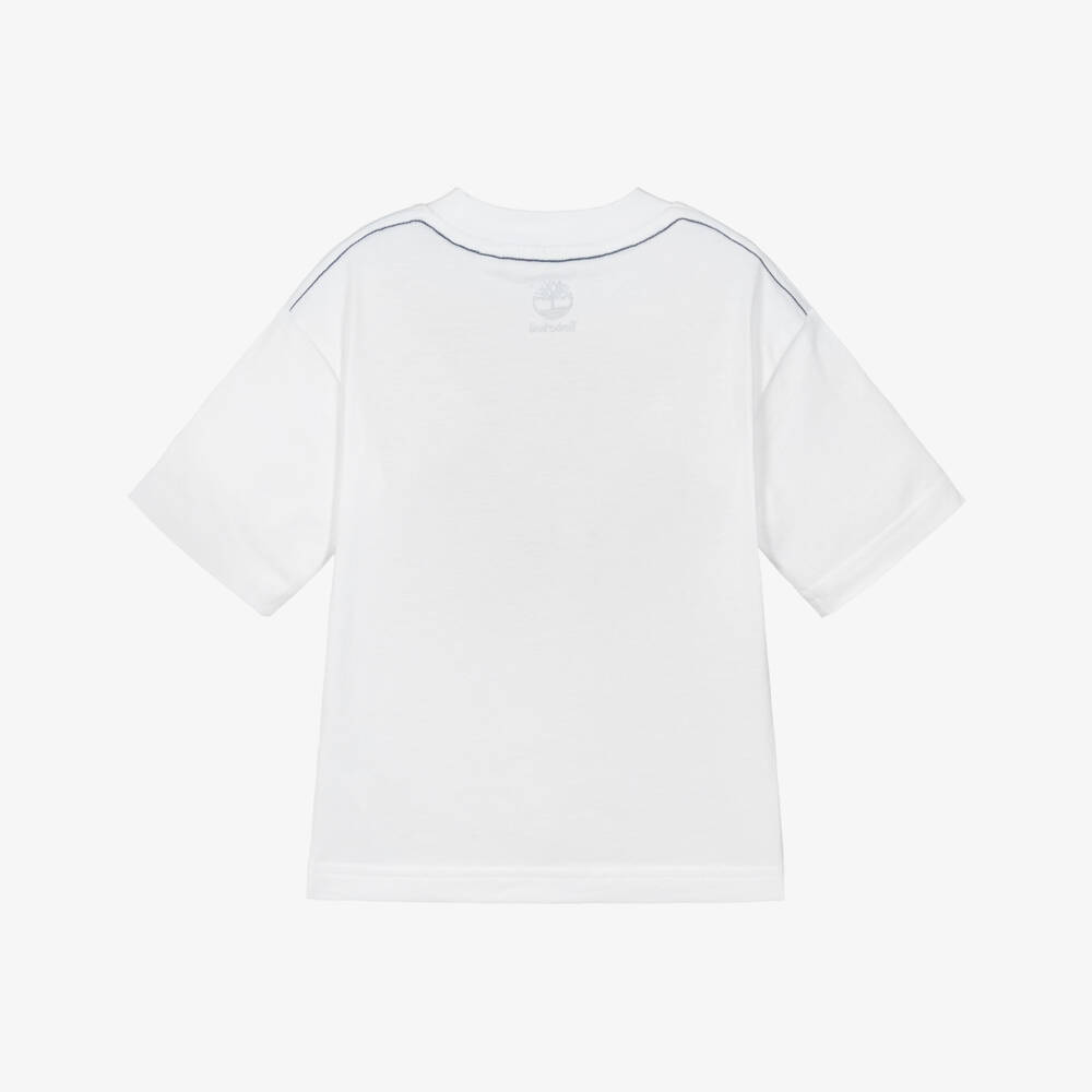 Timberland-White Logo Tshirt | Childrensalon Outlet