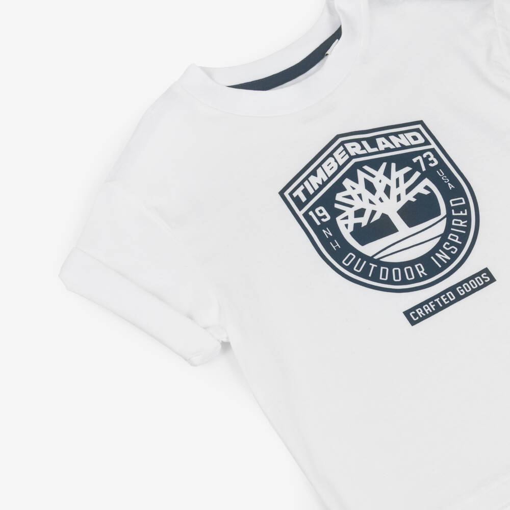 Timberland-White Logo Tshirt | Childrensalon Outlet