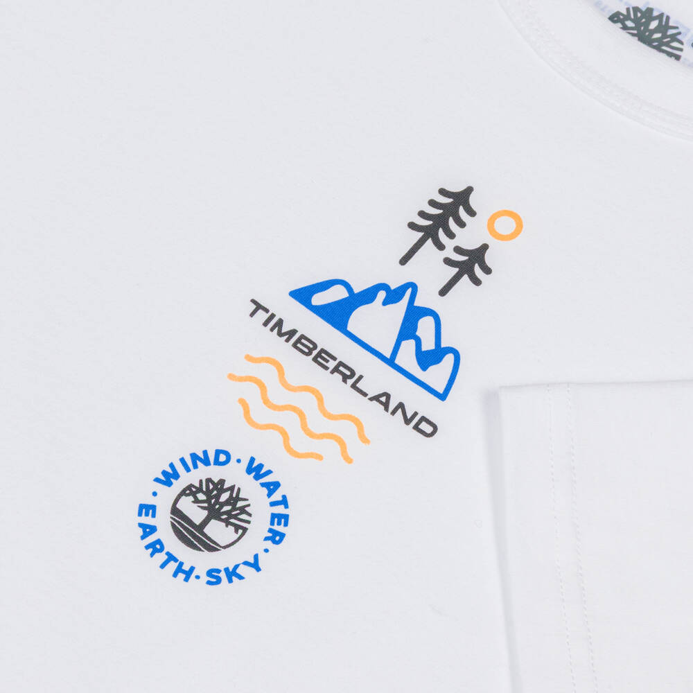 Timberland-Белая футболка с логотипом | Childrensalon Outlet