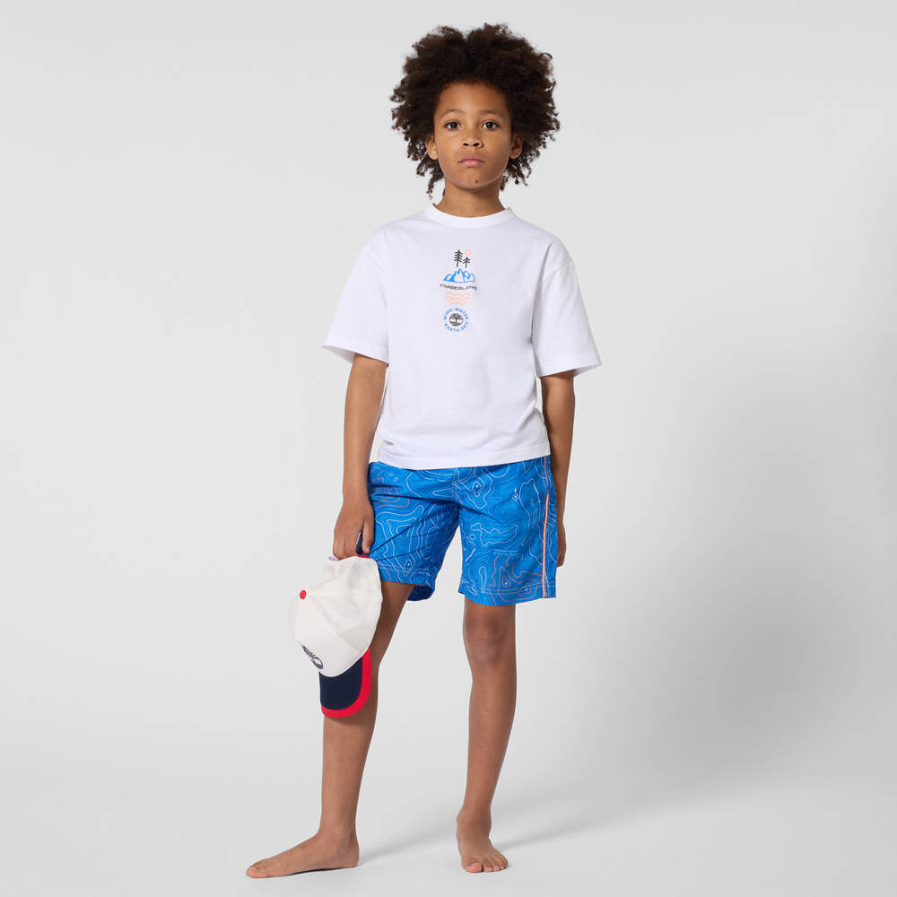 Timberland-Белая футболка с логотипом | Childrensalon Outlet