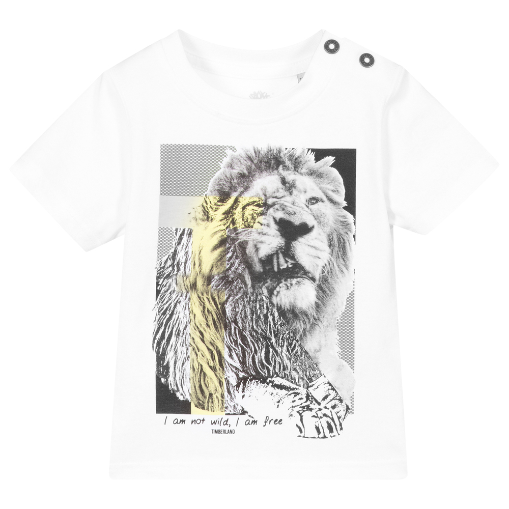 Timberland - T-shirt blanc en coton bio  | Childrensalon