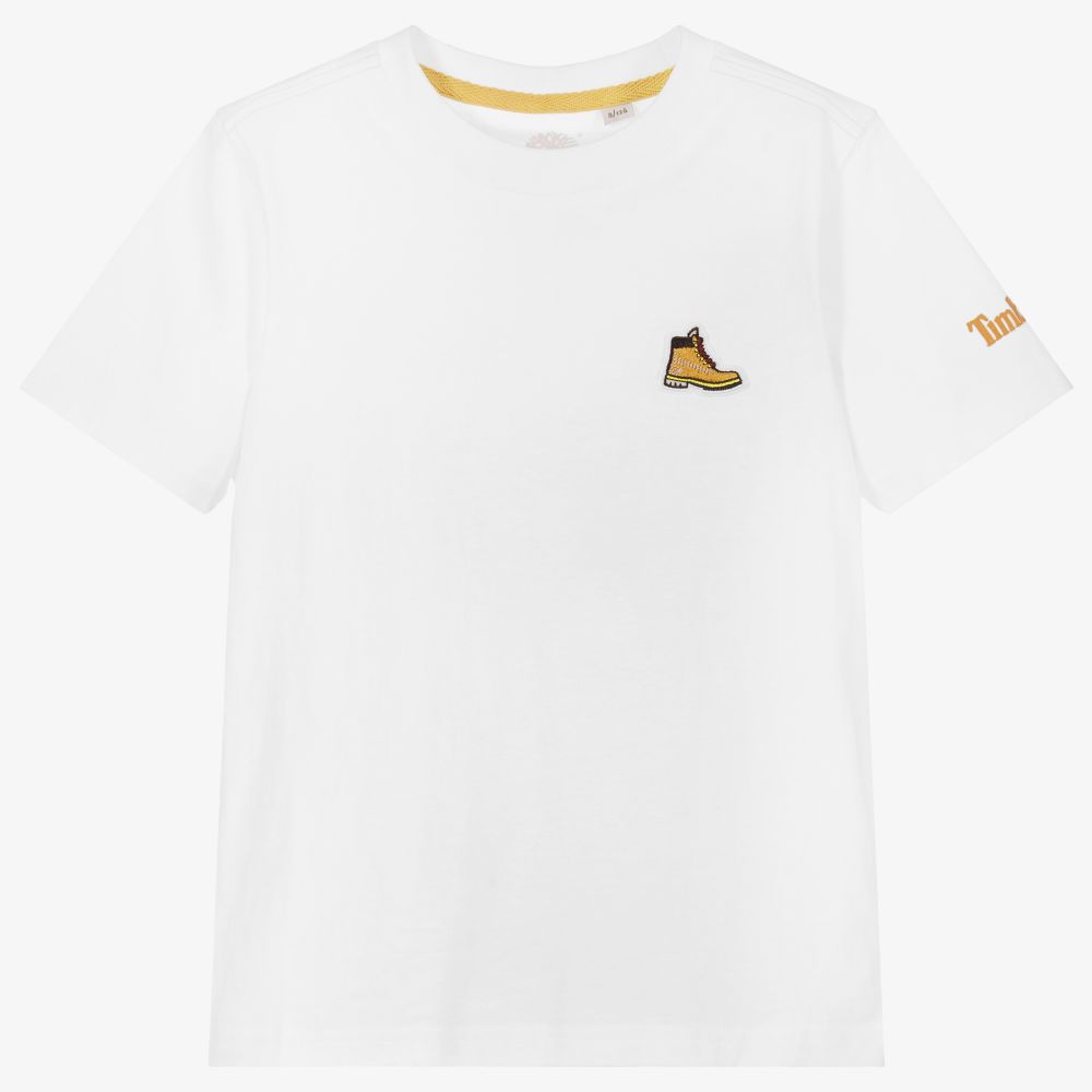 Timberland - White Organic Cotton T-Shirt | Childrensalon