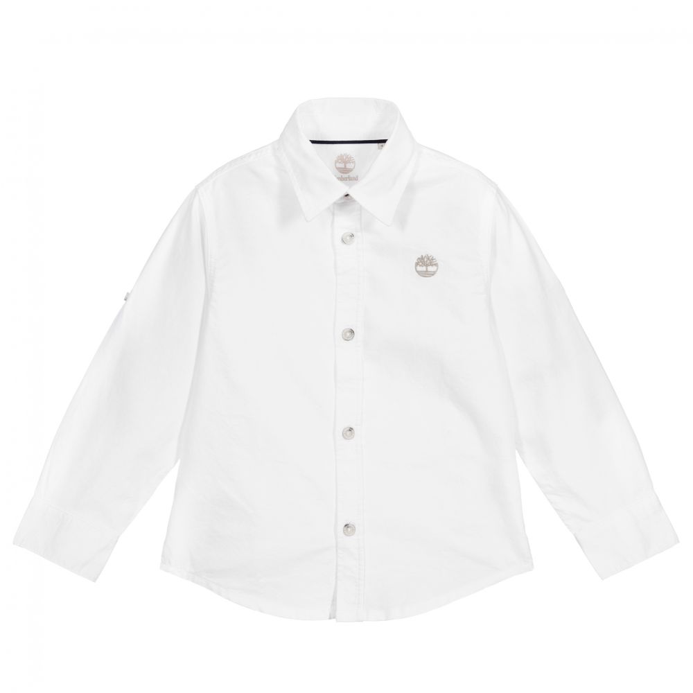 Timberland - White Oxford Cotton Shirt | Childrensalon