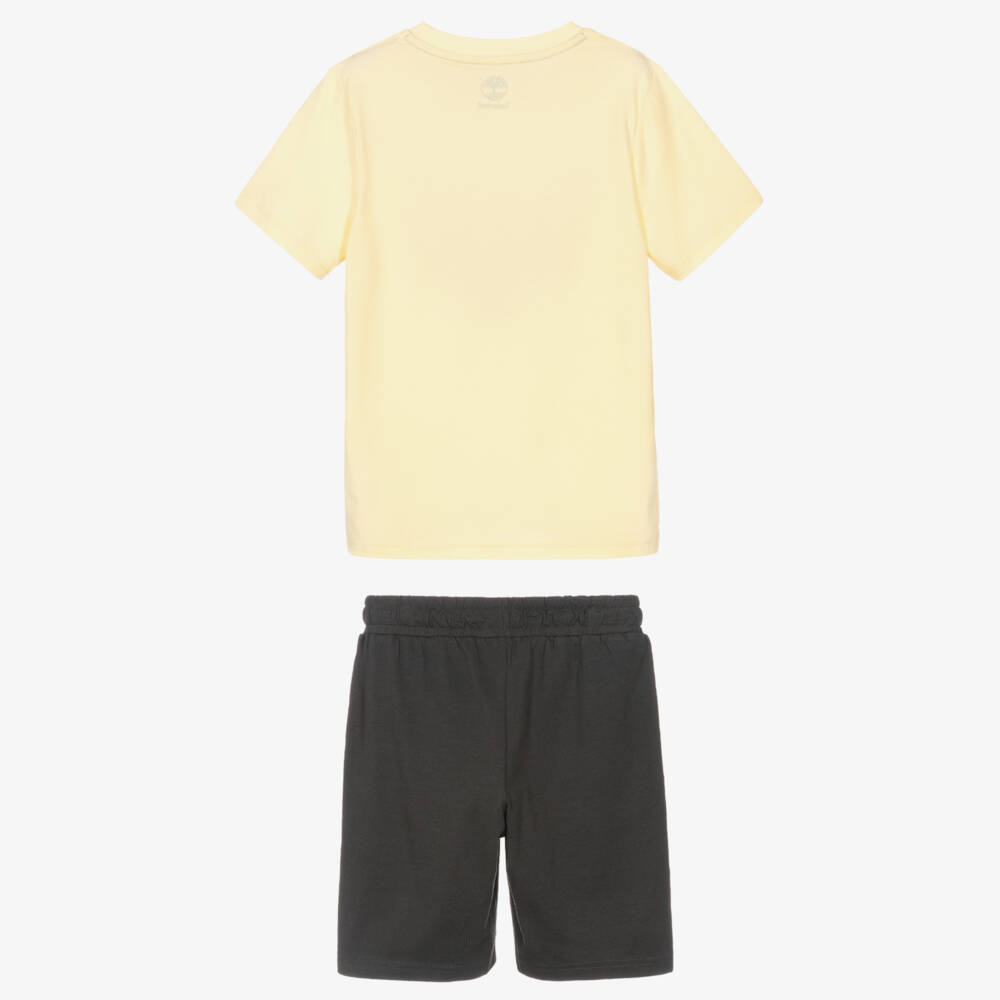 Timberland-Yellow And Grey Short Set | Childrensalon Outlet