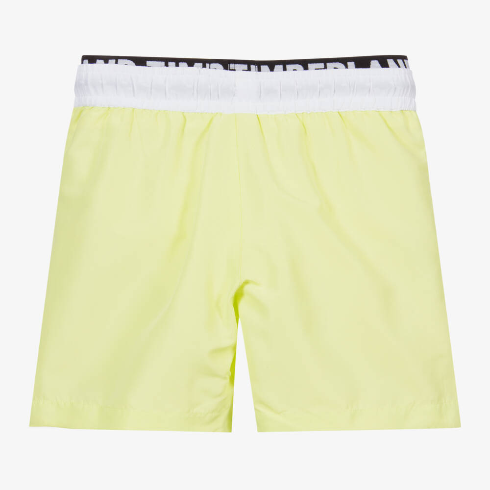 Timberland-Yellow Logo Swim Shorts | Childrensalon Outlet
