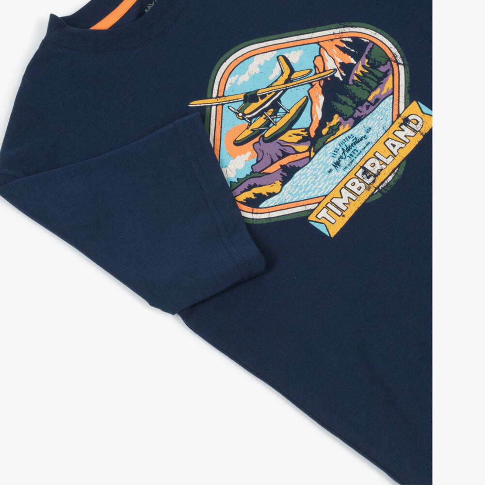 Timberland-تيشيرت أزرق سماوي للمغامرين الصغار | Childrensalon Outlet