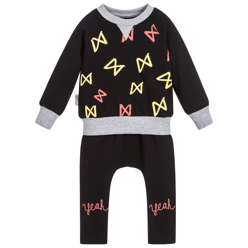 Tiny Tribe - Black Cotton Baby Outfit | Childrensalon