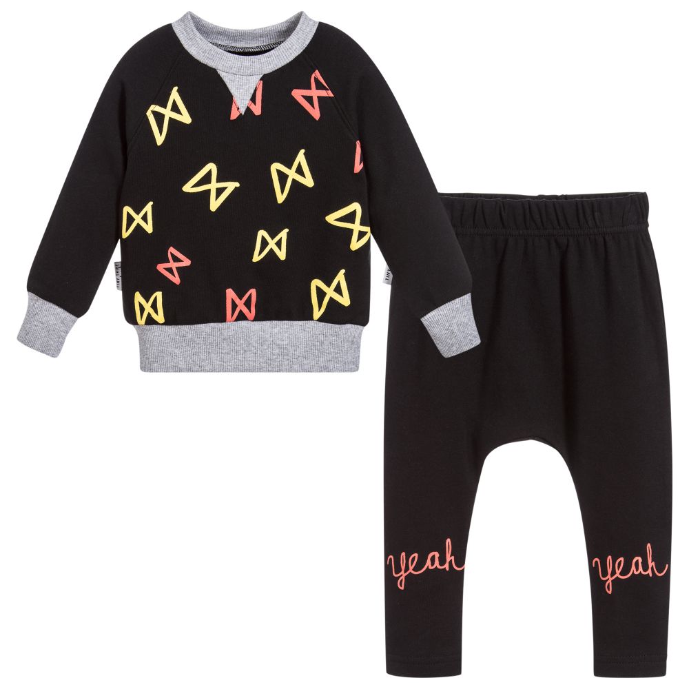 Tiny Tribe-Black Cotton Baby Outfit | Childrensalon Outlet