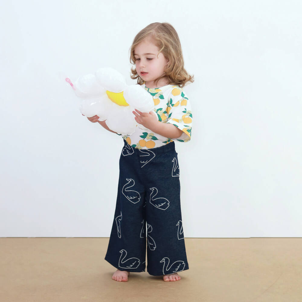 Tinycottons-Baby Girls White Cotton Orange Print T-Shirt | Childrensalon Outlet