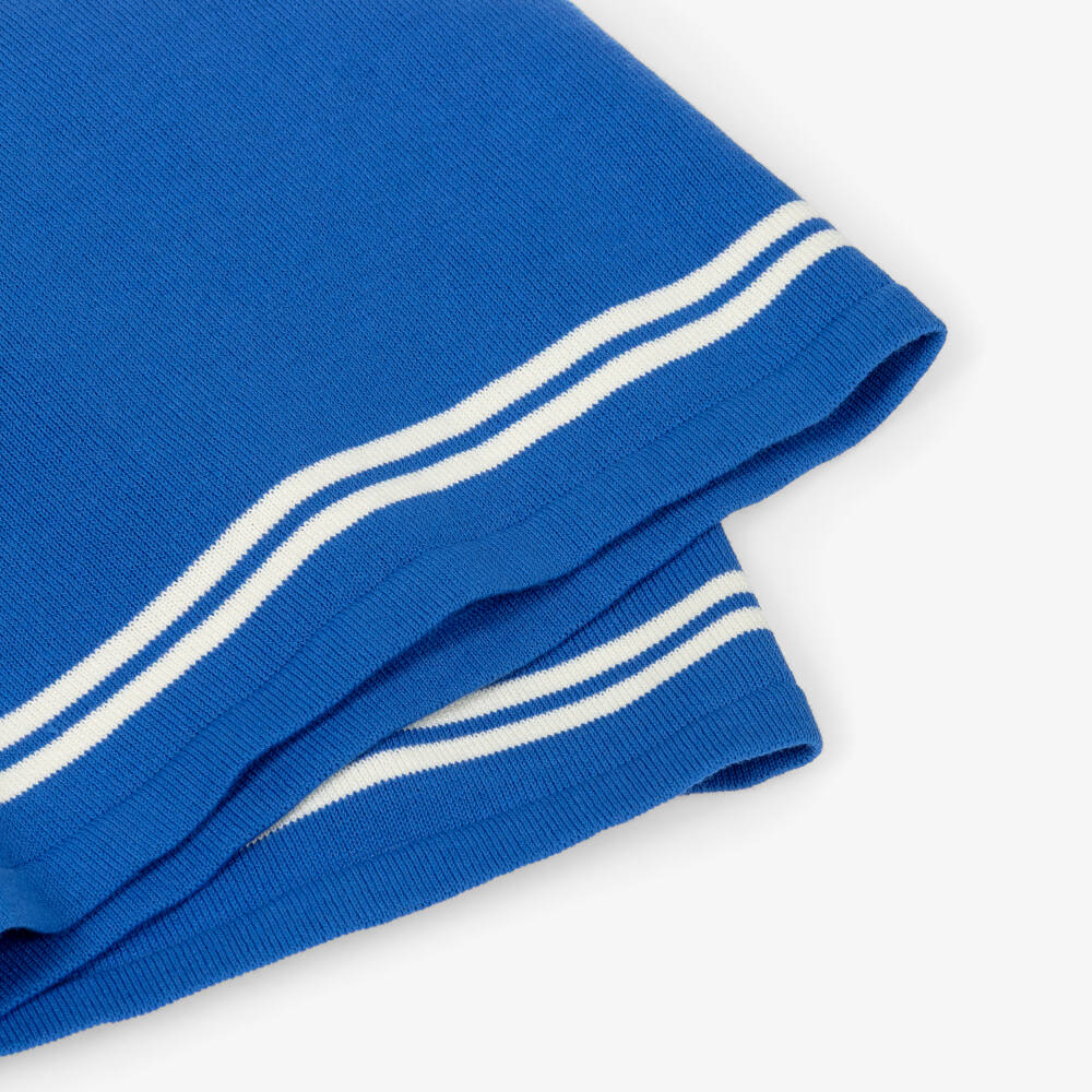 Tinycottons-Girls Blue Knitted Cotton Drawstring Shorts | Childrensalon Outlet