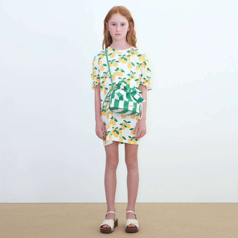 Tinycottons-Girls Off-White Orange Print Cotton Dress | Childrensalon Outlet