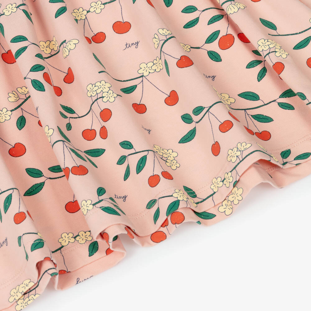 Tinycottons-Girls Pink Cherry Print Organic Cotton Dress | Childrensalon Outlet