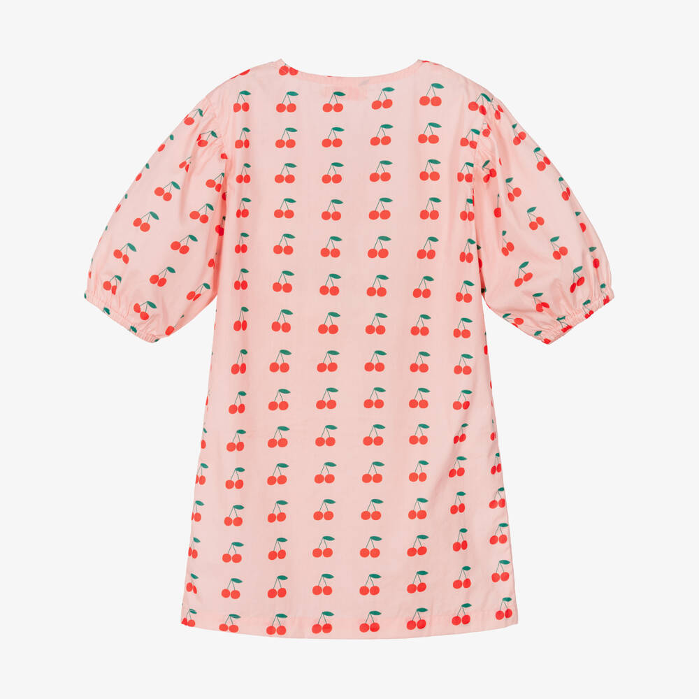 Tinycottons-Girls Pink Cotton Cherry Print Dress | Childrensalon Outlet