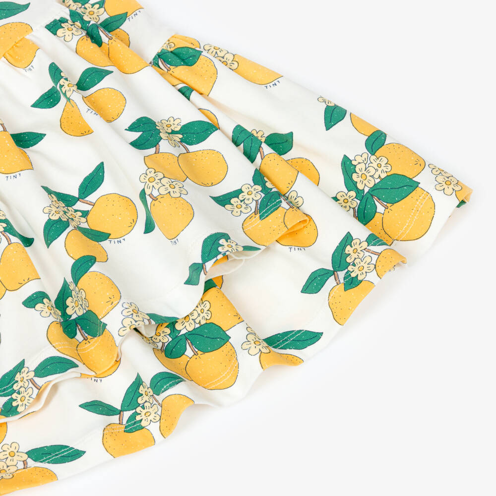 Tinycottons-Girls White Cotton Jersey Orange Print Trousers | Childrensalon Outlet