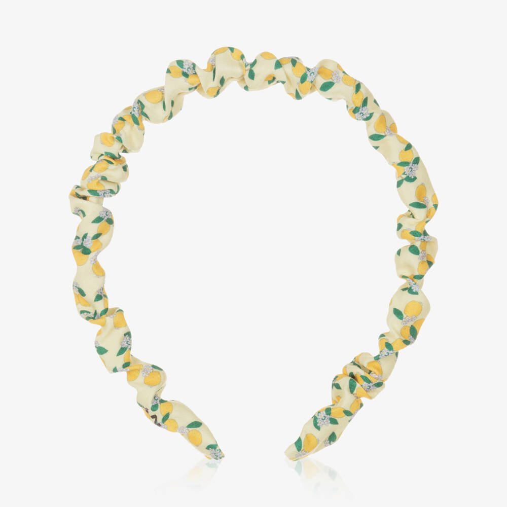 Tinycottons-Girls Yellow Cotton Hairband with Oranges Print | Childrensalon Outlet