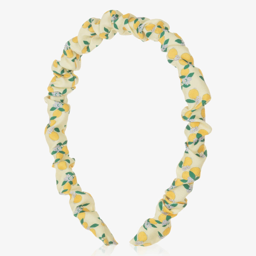 Tinycottons-Girls Yellow Cotton Hairband with Oranges Print | Childrensalon Outlet