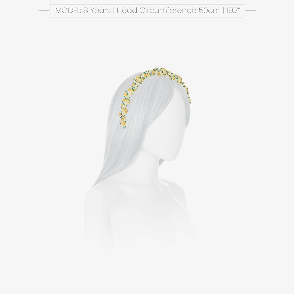 Tinycottons-Girls Yellow Cotton Hairband with Oranges Print | Childrensalon Outlet