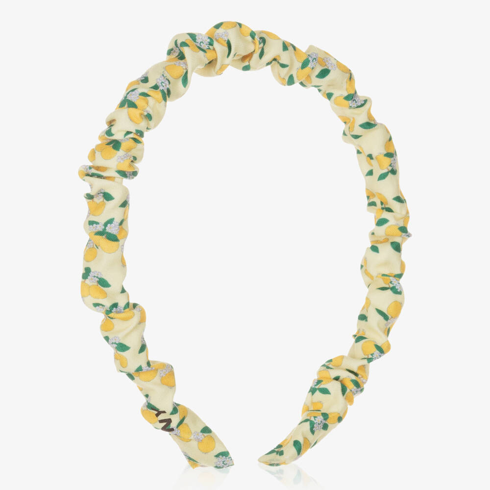 Tinycottons-Girls Yellow Cotton Hairband with Oranges Print | Childrensalon Outlet