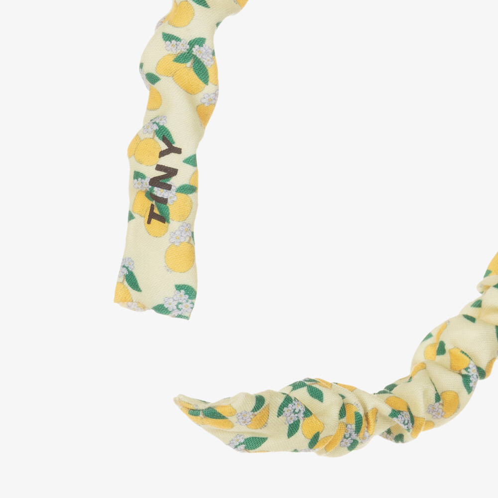 Tinycottons-Girls Yellow Cotton Hairband with Oranges Print | Childrensalon Outlet