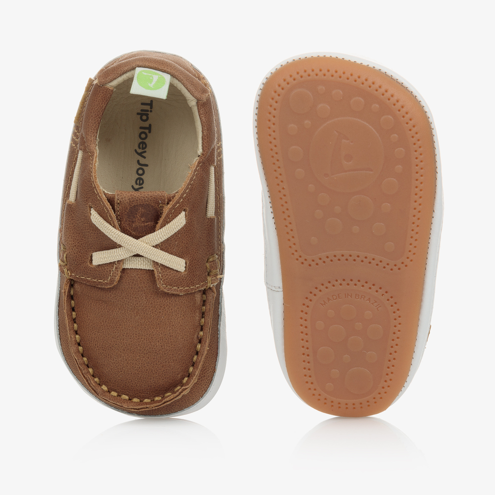 Tip Toey Joey-Baby Boys Brown Boat Shoes | Childrensalon Outlet
