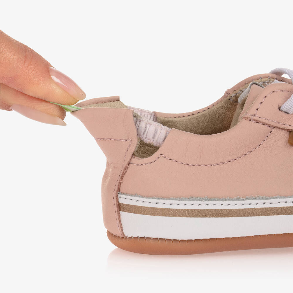 Tip Toey Joey-Розовые кожаные кроссовки для малышек | Childrensalon Outlet