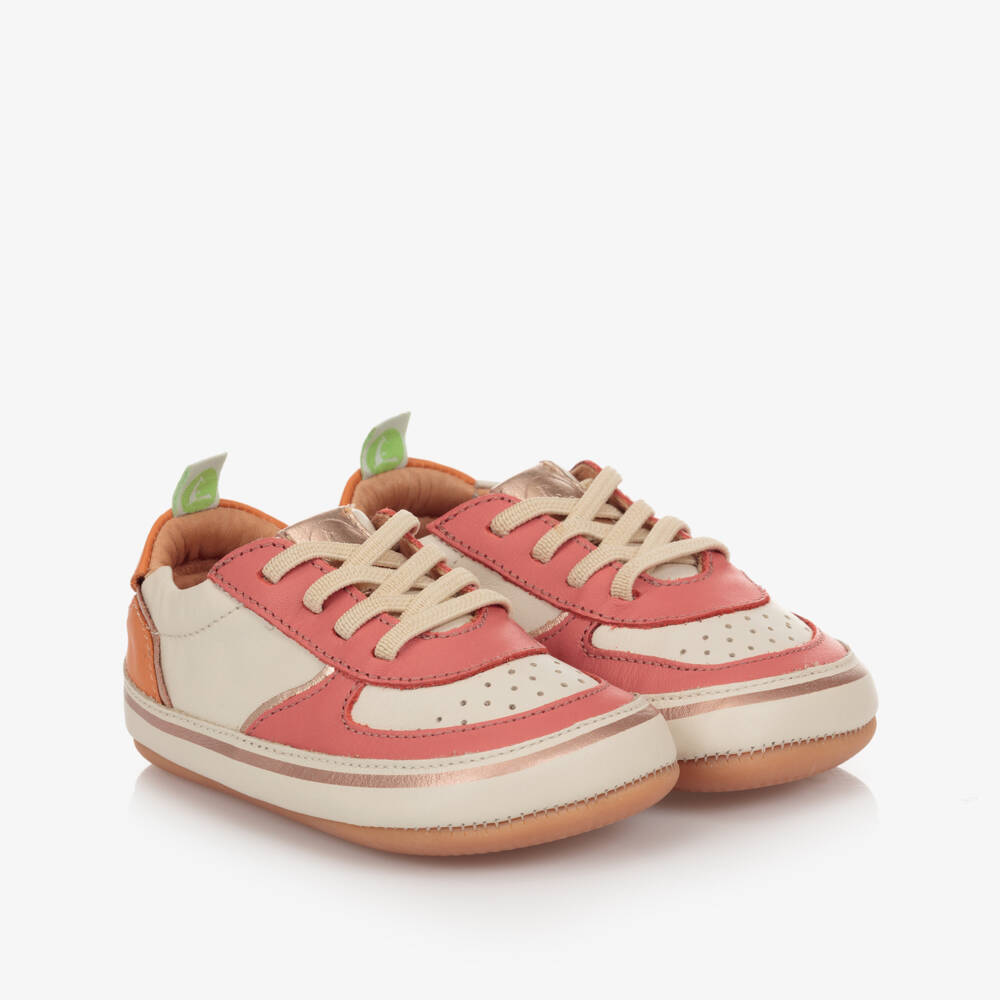 Tip Toey Joey-Baby Girls Pink Leather Trainers | Childrensalon Outlet