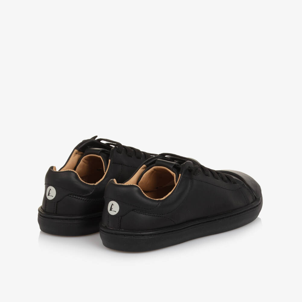 Tip Toey Joey-Black Lace Up Trainers | Childrensalon Outlet