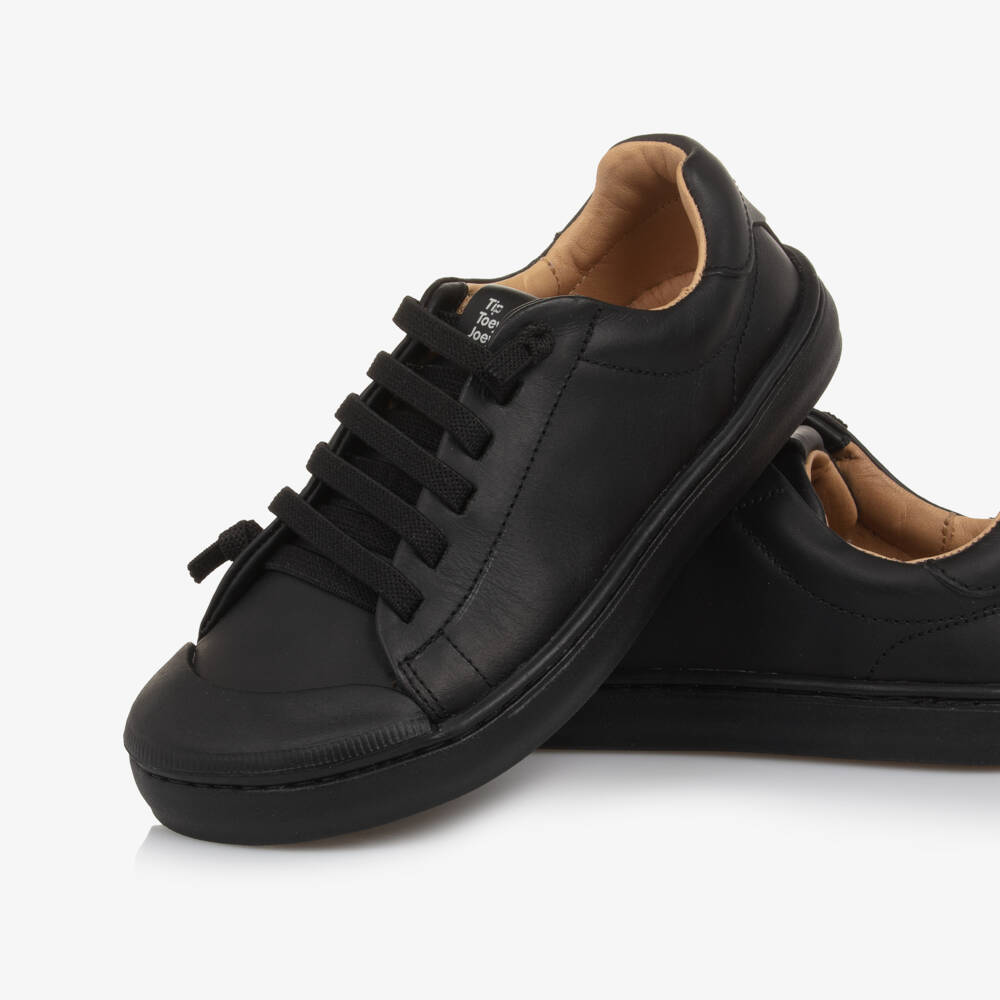 Tip Toey Joey-Black Lace Up Trainers | Childrensalon Outlet