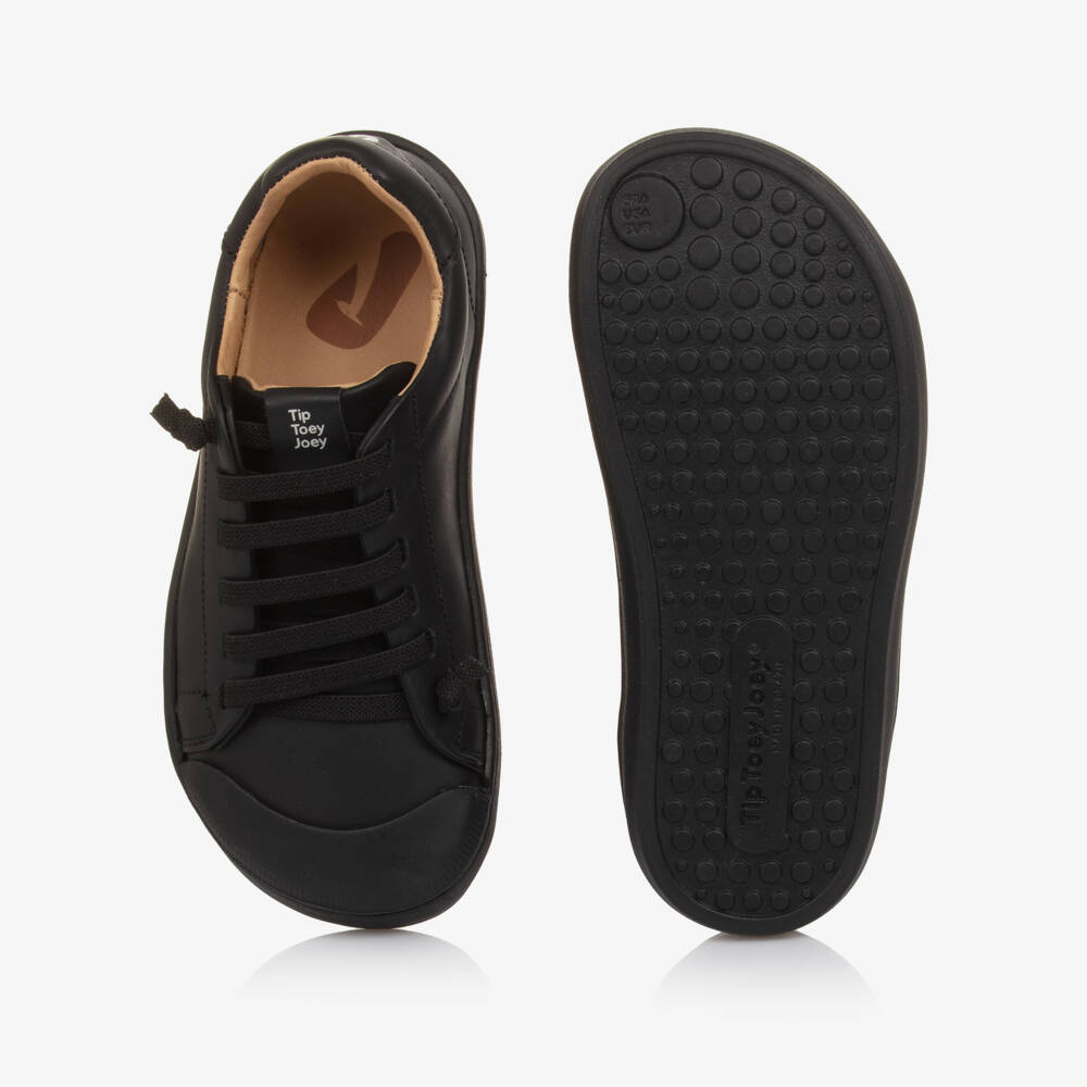 Tip Toey Joey-Black Lace Up Trainers | Childrensalon Outlet