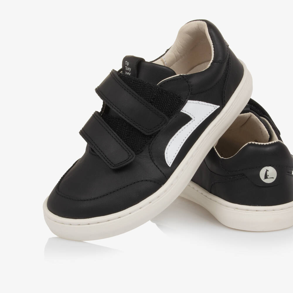 Tip Toey Joey-Black & White Velcro Trainers | Childrensalon Outlet