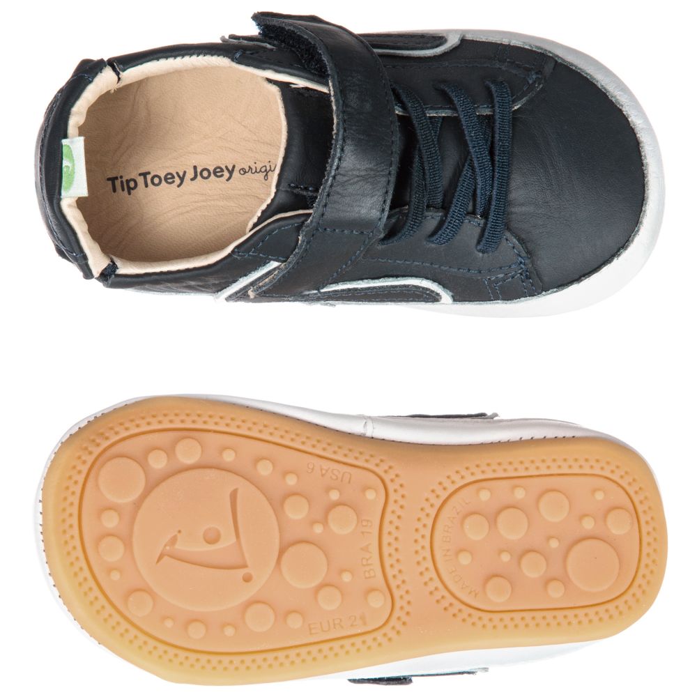 Tip Toey Joey-Кожаные кеды синего цвета для малышей | Childrensalon Outlet