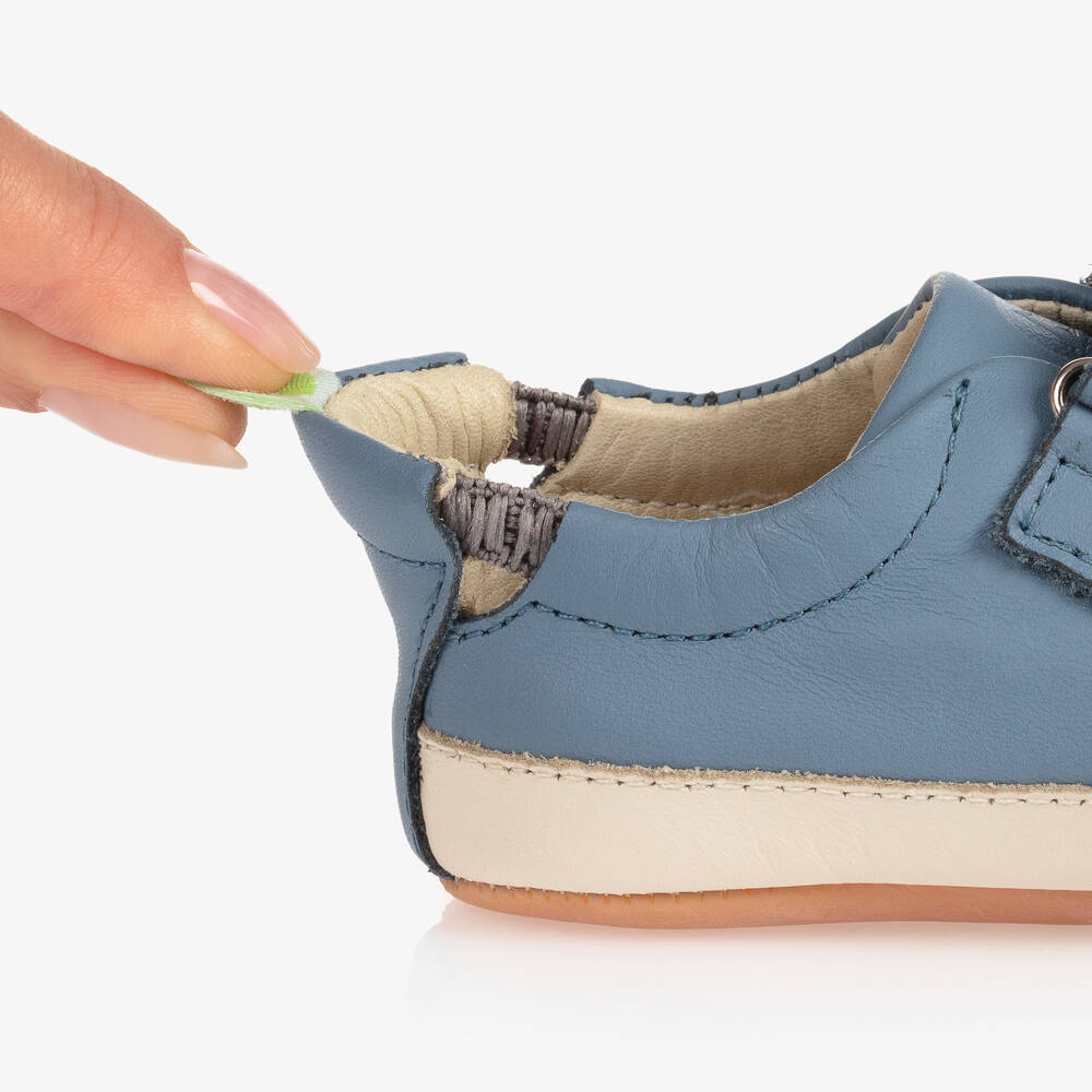 Tip Toey Joey-ترينرز جلد لون أزرق وأبيض للأطفال | Childrensalon Outlet