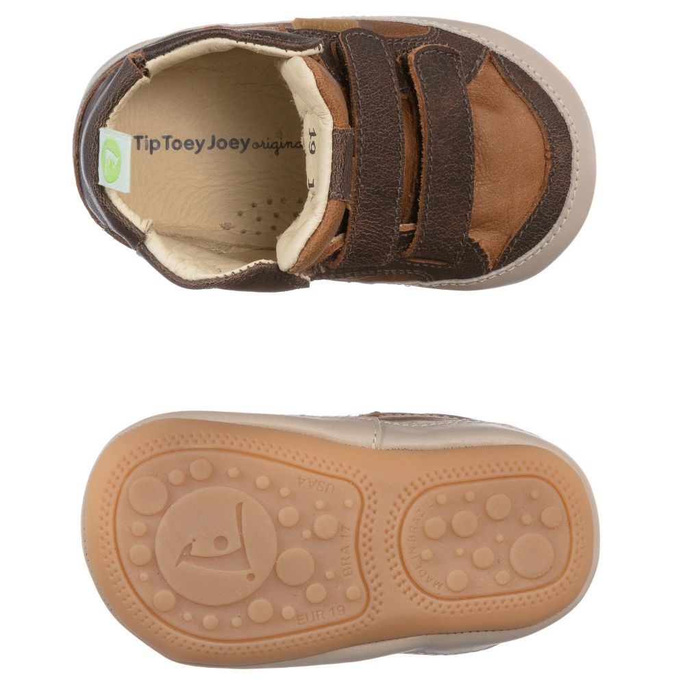 Tip Toey Joey-Brown First-Walker Trainers | Childrensalon Outlet