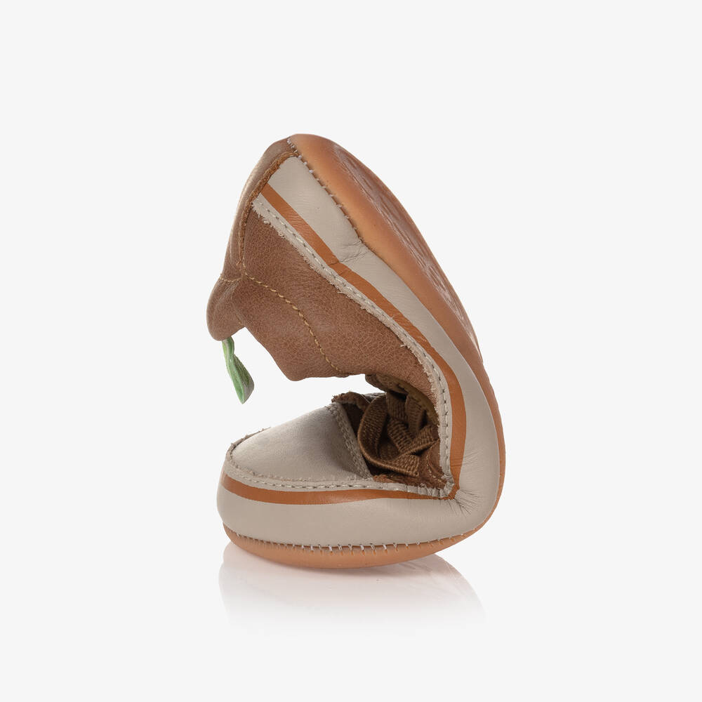 Tip Toey Joey-Brown Leather Baby Trainers | Childrensalon Outlet