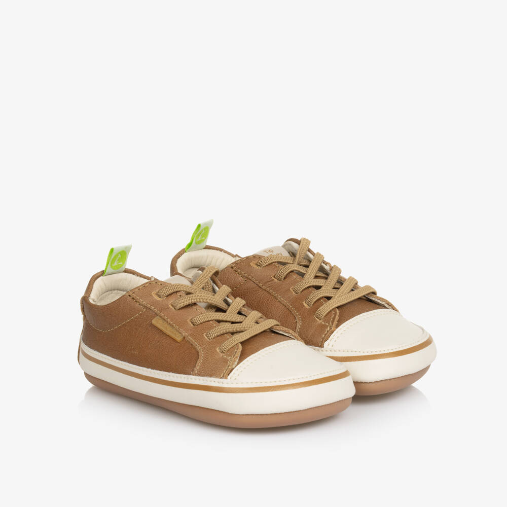 Tip Toey Joey-Brown Leather Baby Walking Shoes | Childrensalon Outlet