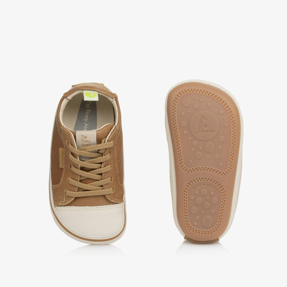 Tip Toey Joey-Brown Leather Baby Walking Shoes | Childrensalon Outlet