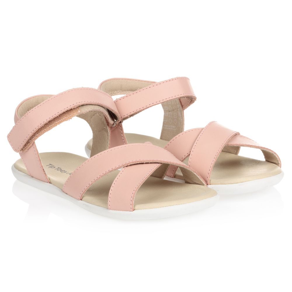 Tip Toey Joey - Sandales roses en cuir Fille | Childrensalon