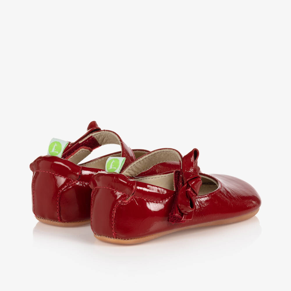 Tip Toey Joey-Girls Red Leather Bow Shoes | Childrensalon Outlet