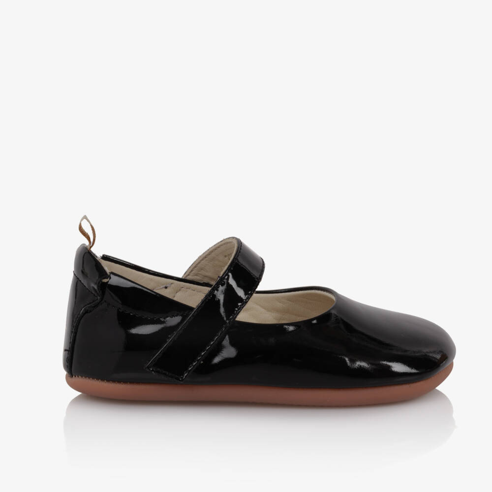 Tip Toey Joey-Girls Shiny Black Leather Shoes | Childrensalon Outlet