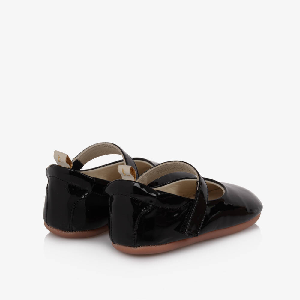 Tip Toey Joey-Girls Shiny Black Leather Shoes | Childrensalon Outlet