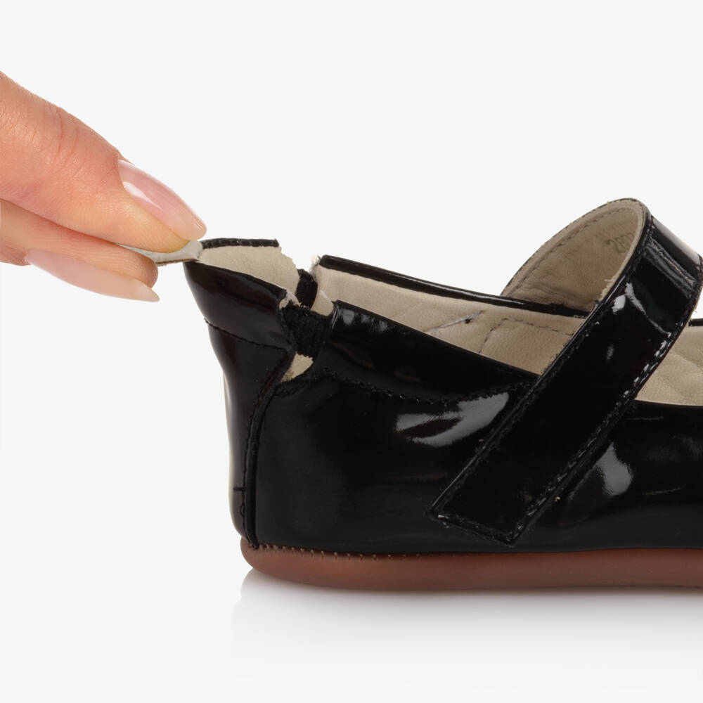 Tip Toey Joey-Girls Shiny Black Leather Shoes | Childrensalon Outlet