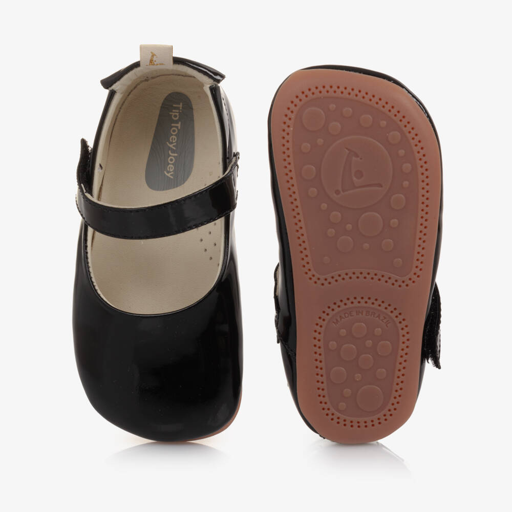 Tip Toey Joey-Girls Shiny Black Leather Shoes | Childrensalon Outlet