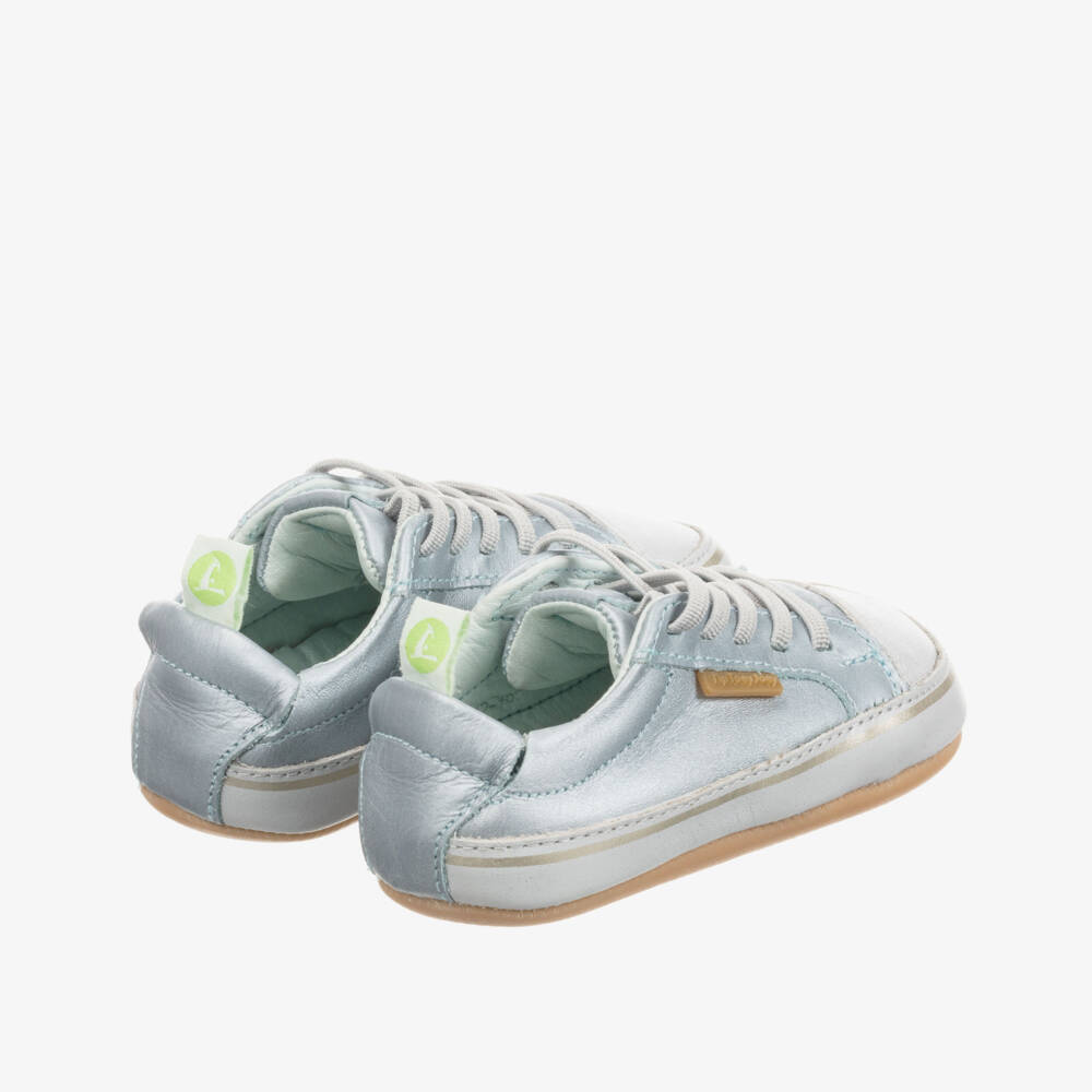 Tip Toey Joey-Кожаные кроссовки цвета голубой металлик | Childrensalon Outlet