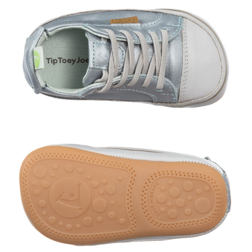 Tip Toey Joey-ترينرز جلد لون أزرق متاليك للأطفال | Childrensalon Outlet