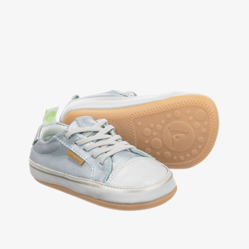 Tip Toey Joey-ترينرز جلد لون أزرق متاليك للأطفال | Childrensalon Outlet