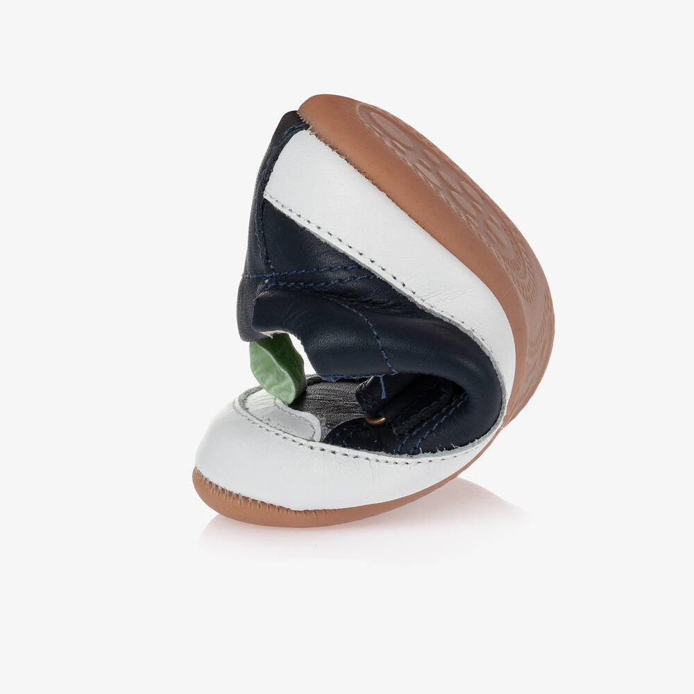 Tip Toey Joey-ترينرز جلد لون كحلي وأبيض للأطفال | Childrensalon Outlet